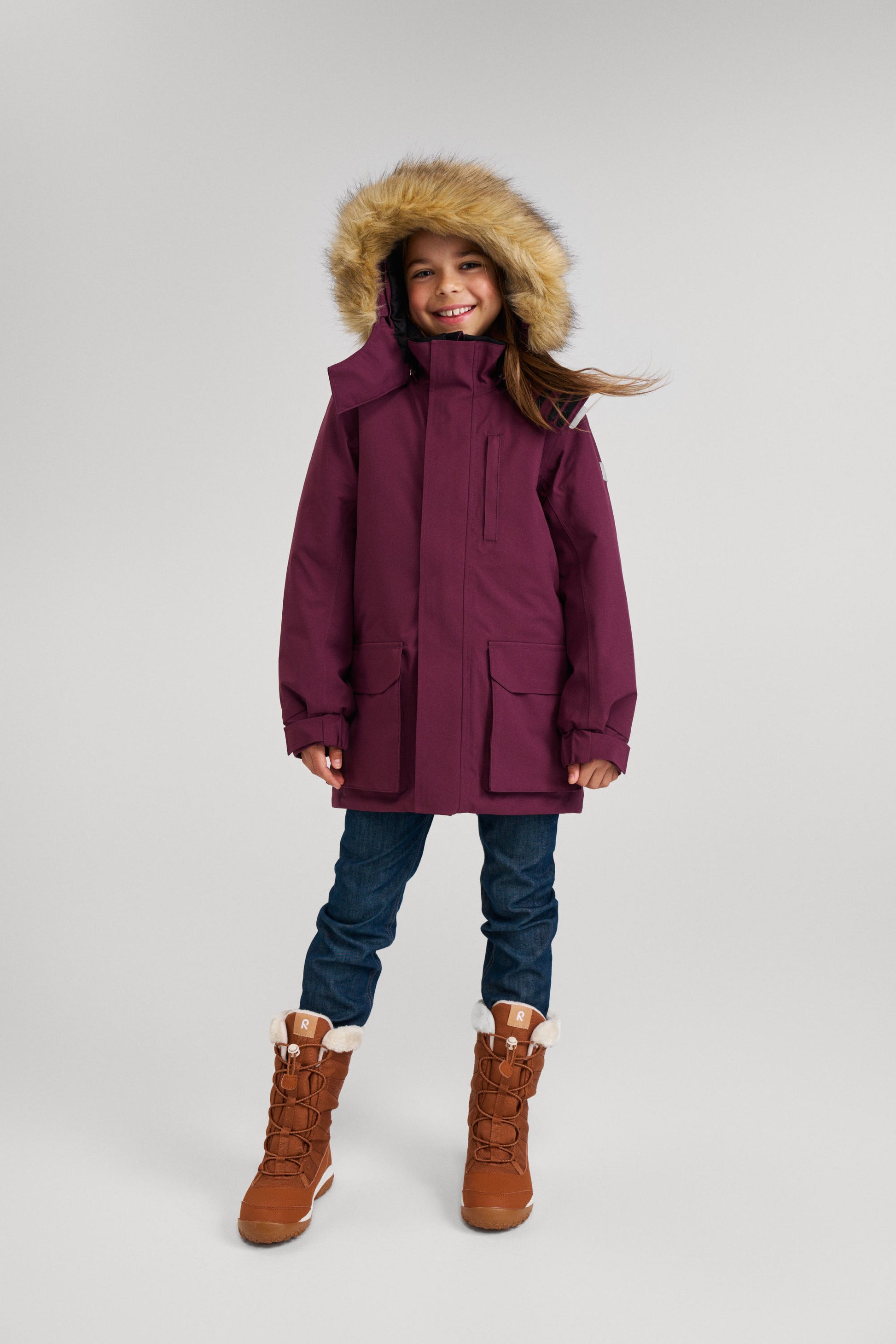 REIMA TEC warme Kinder Winterjacke / Winterparka Ajaton violett 5100360A 4960