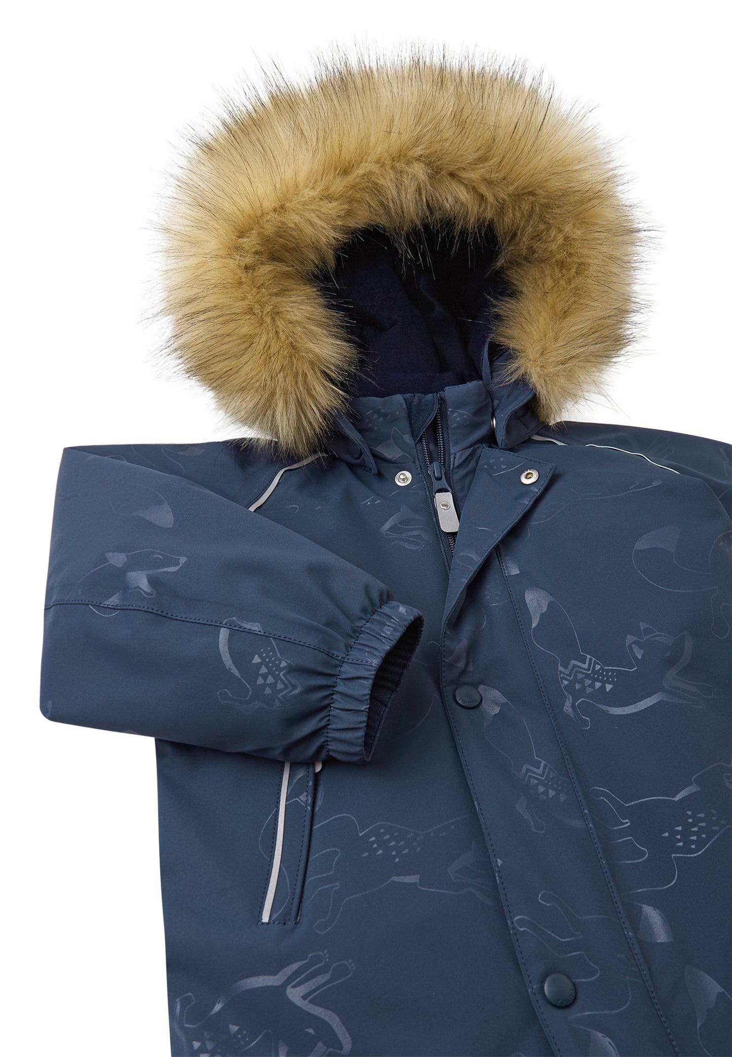 REIMA TEC Winteroverall/Skianzug <br> Aapua <br>Gr. 74 bis 92<br>echte Daunen-Füllung, extra warm<br> Po-Bereich extra dick isoliert<br> auch ohne Kunst-Pelz tragbar<br> abnehmbare Fuss-Schlaufen<br> WS >12'000 mm