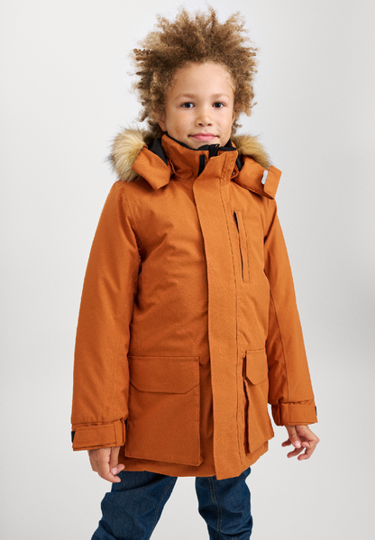 REIMA TEC warme Kinder Winterjacke / Winterparka Ajaton braun 5100360A 1490