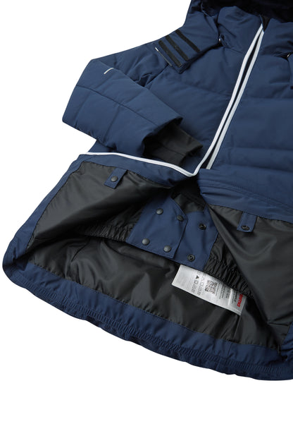 REIMA TEC warme Daunen-Skijacke/Winterjacke <br> Aligas <br>Gr. 158<br> echte zertifizierte Daune, waschbar<br> Schneefang & verstellbare Ärmelbündchen mit Lycraeinsätzen mit Daumenloch<br> funktionelle Details <br> WS 10'000 mm