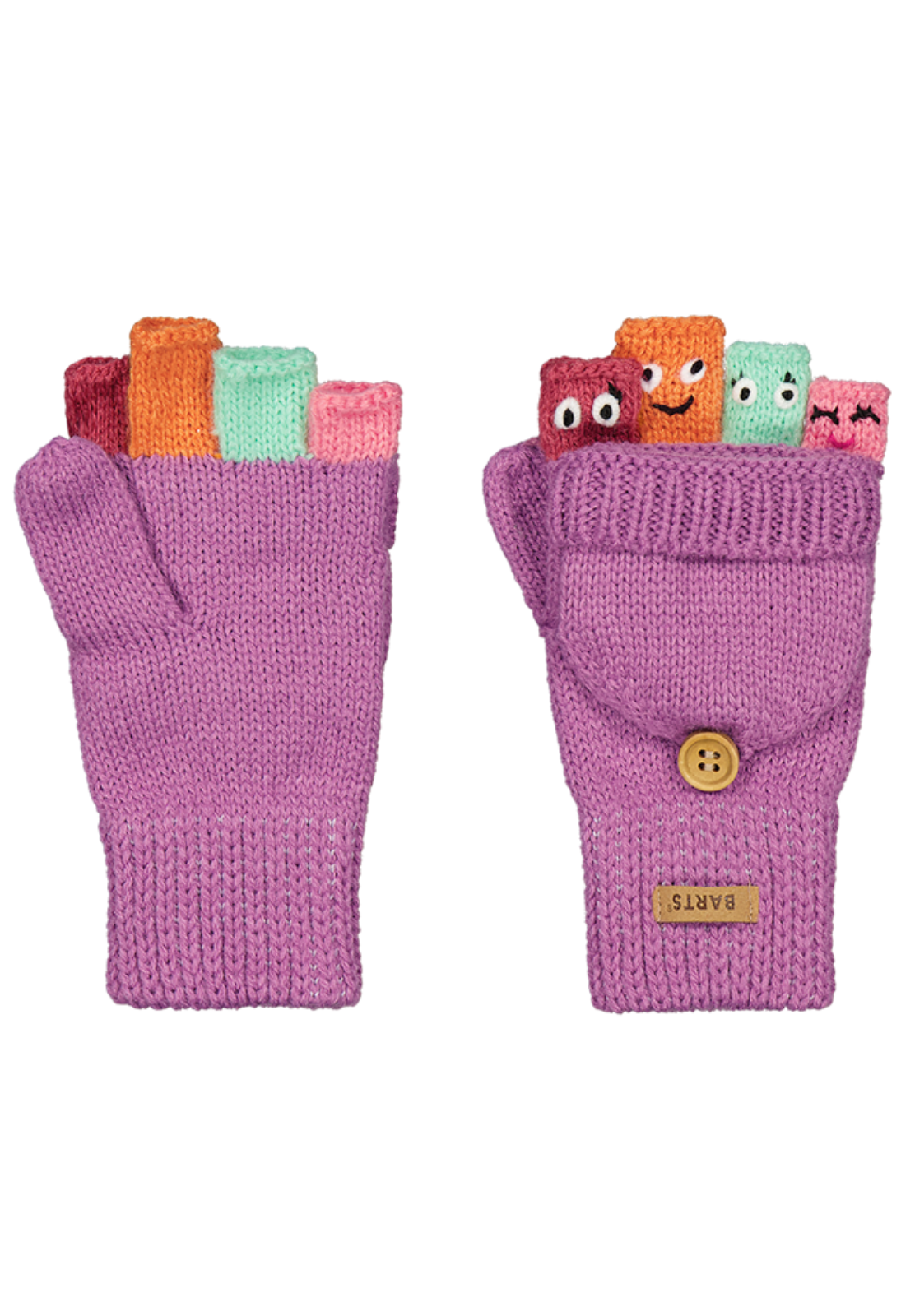 Barts Kinder umklappbare Fleecehandschuhe Puppet Bumglooves pink