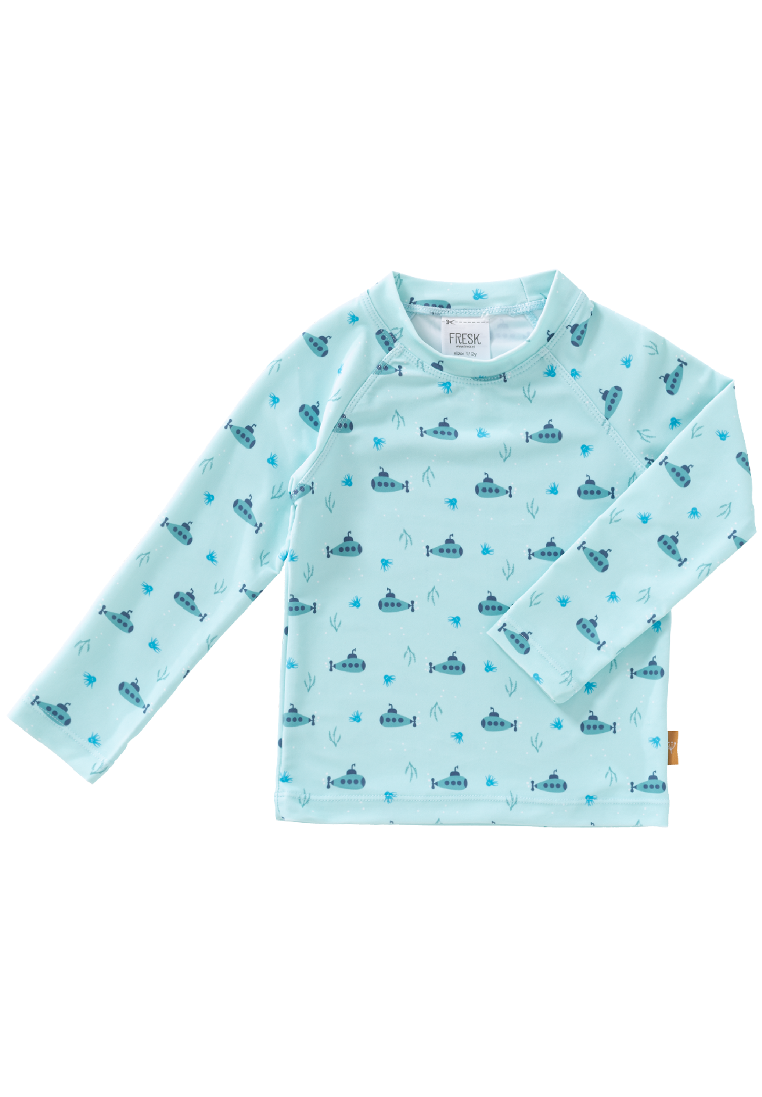 FRESK Kinder UV-Shirt / Badeshirt mit UV-Schutz 50 hellblau U-Boot