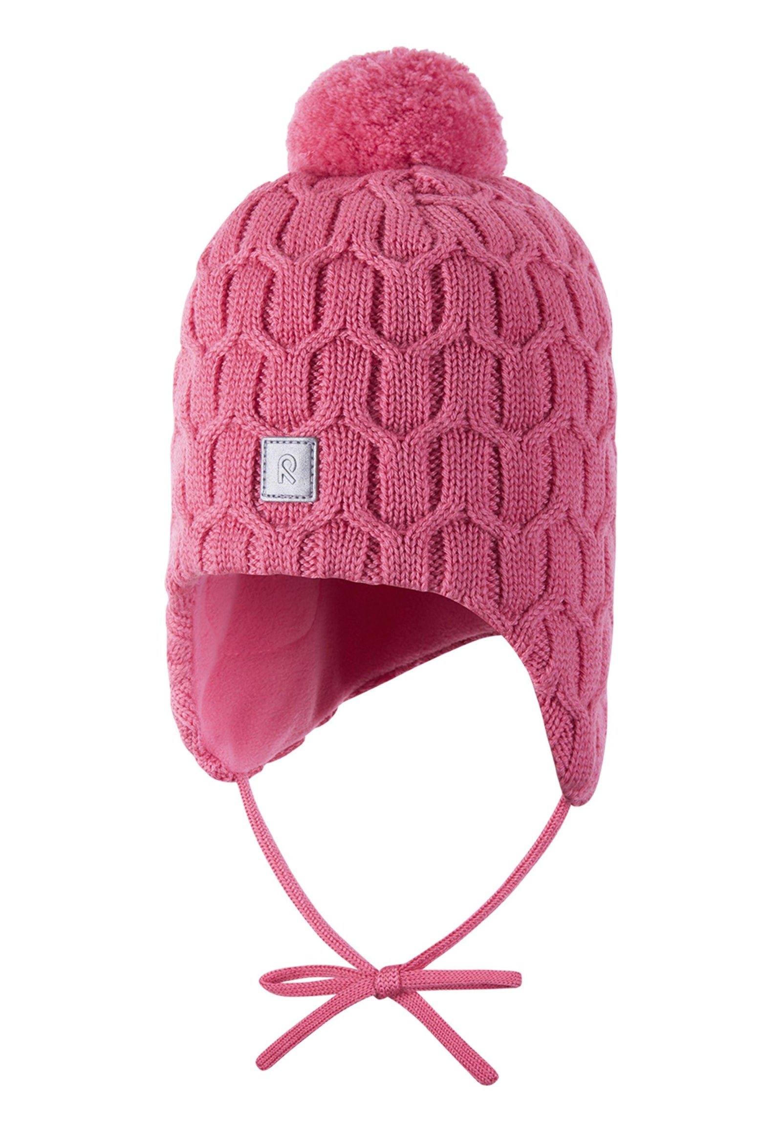 Reima Kinder Wintermütze aus Merinowolle mit Bändel zum Binden Nunavut pink 5300065B 3310
