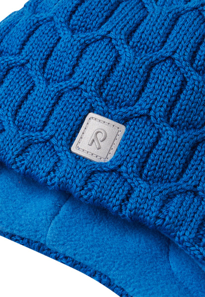 REIMA Mütze mit Bändel <br>Nunavut <br>Gr. 46 - 50<br>innen hautfreundliches Fleece<br> aussen warme, wasserabweisende Merino-Wolle<br> Windstopper-Membrane im Ohrbereich