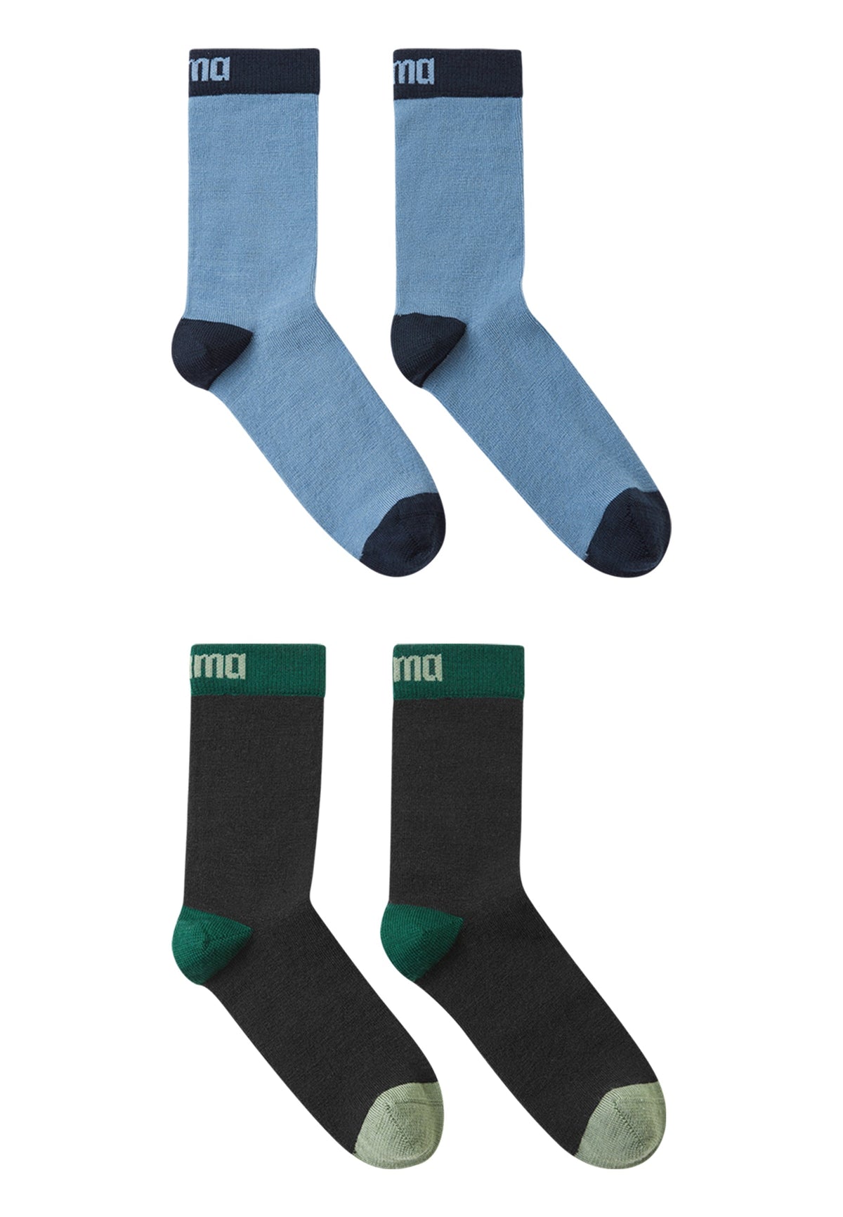 REIMA Kinder Merino Socken im Duopack Parit 5300309A hellblau+dunkelblau 67AA