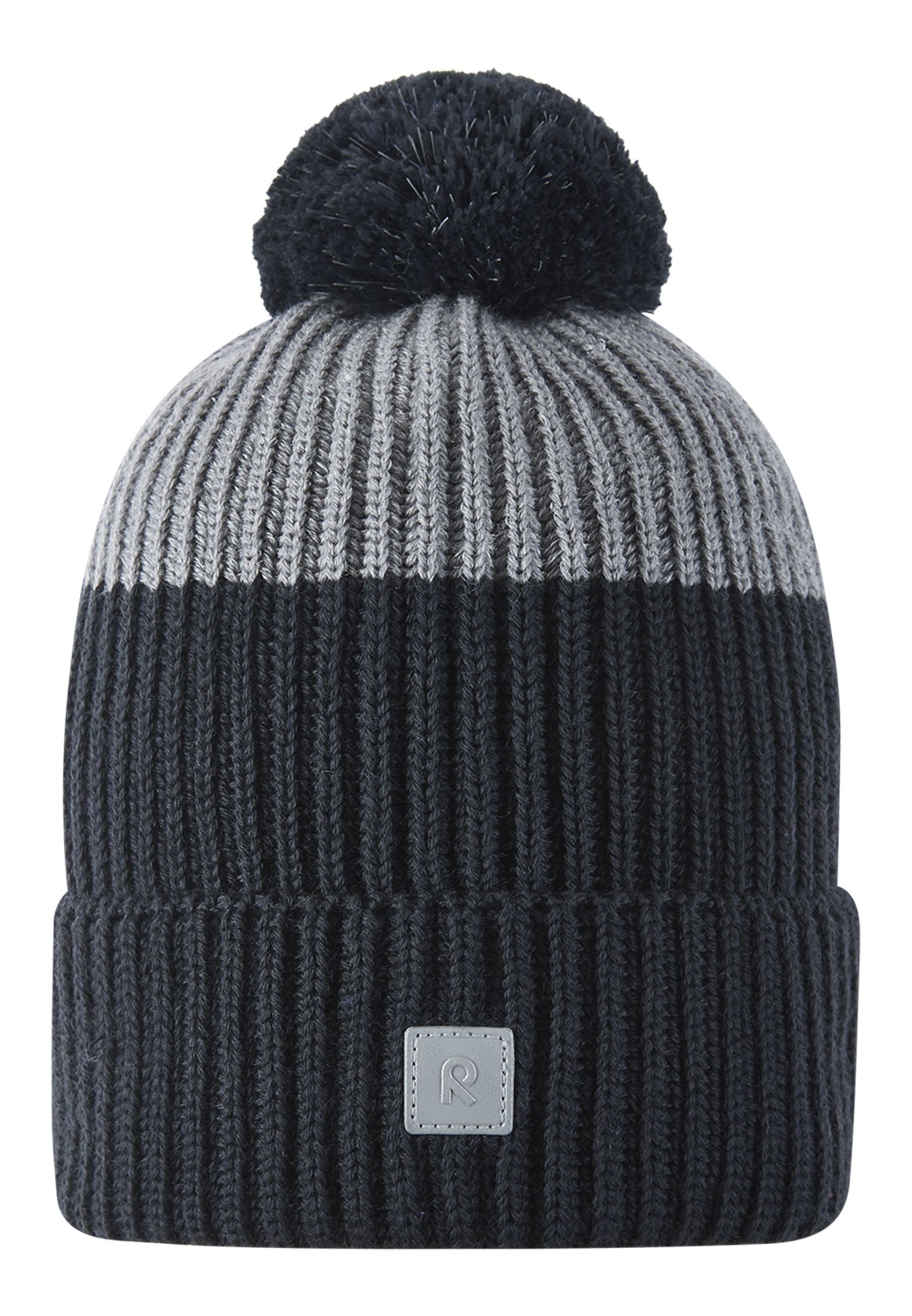 Reima reflektierende Mütze aus Woll-Mix Pilke 5300085C schwarz/grau 9991