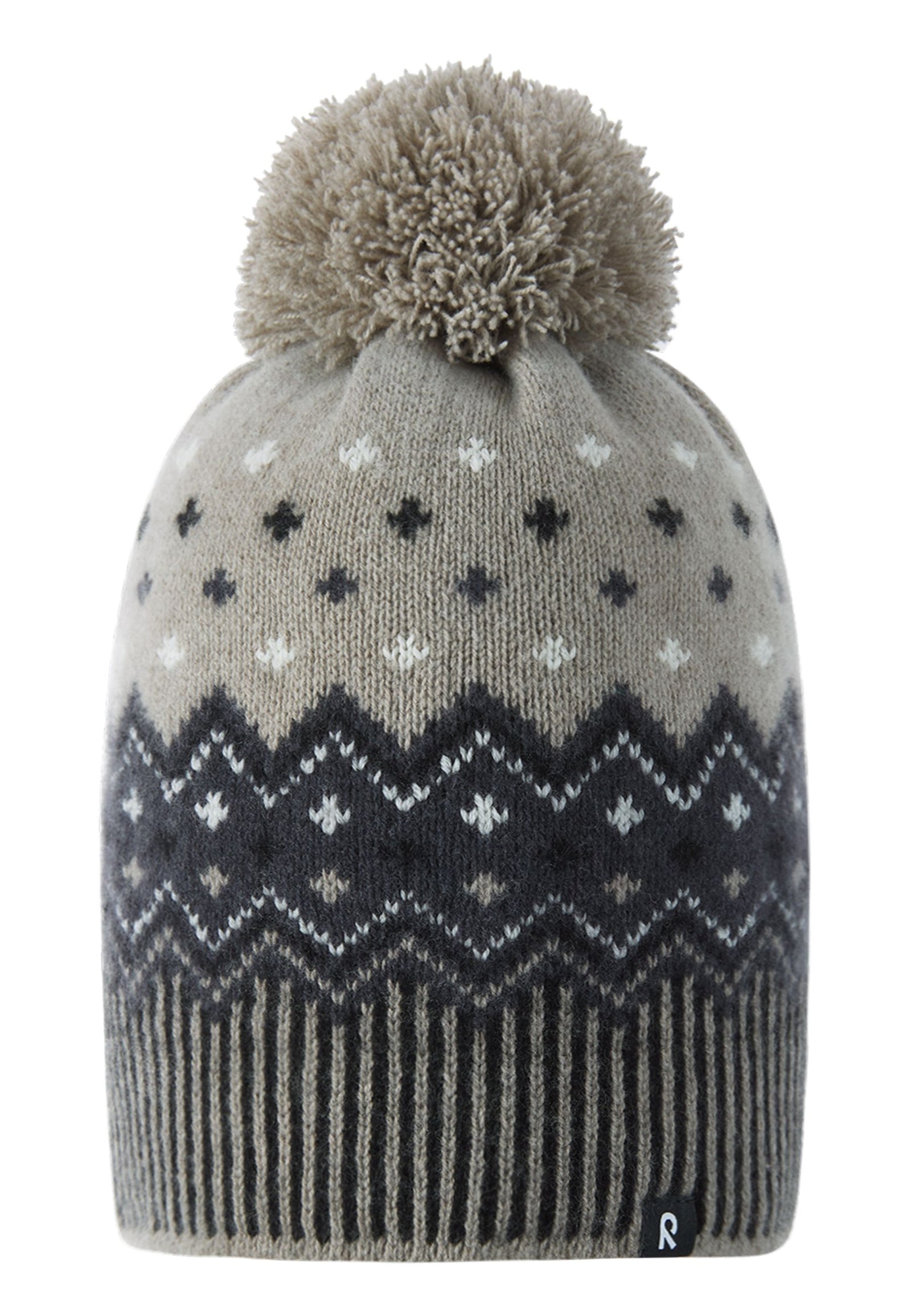 Reima Kinder Wintermütze Pohjoinen 5300021C 9991 schwarz-beige