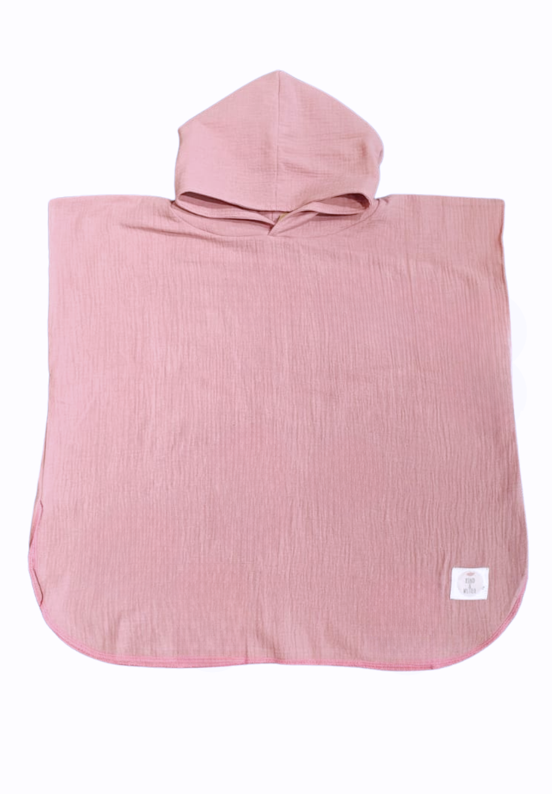 dünner Kinder Bade-Poncho / Cape / Badetuch aus Musselinstoff beerenpink