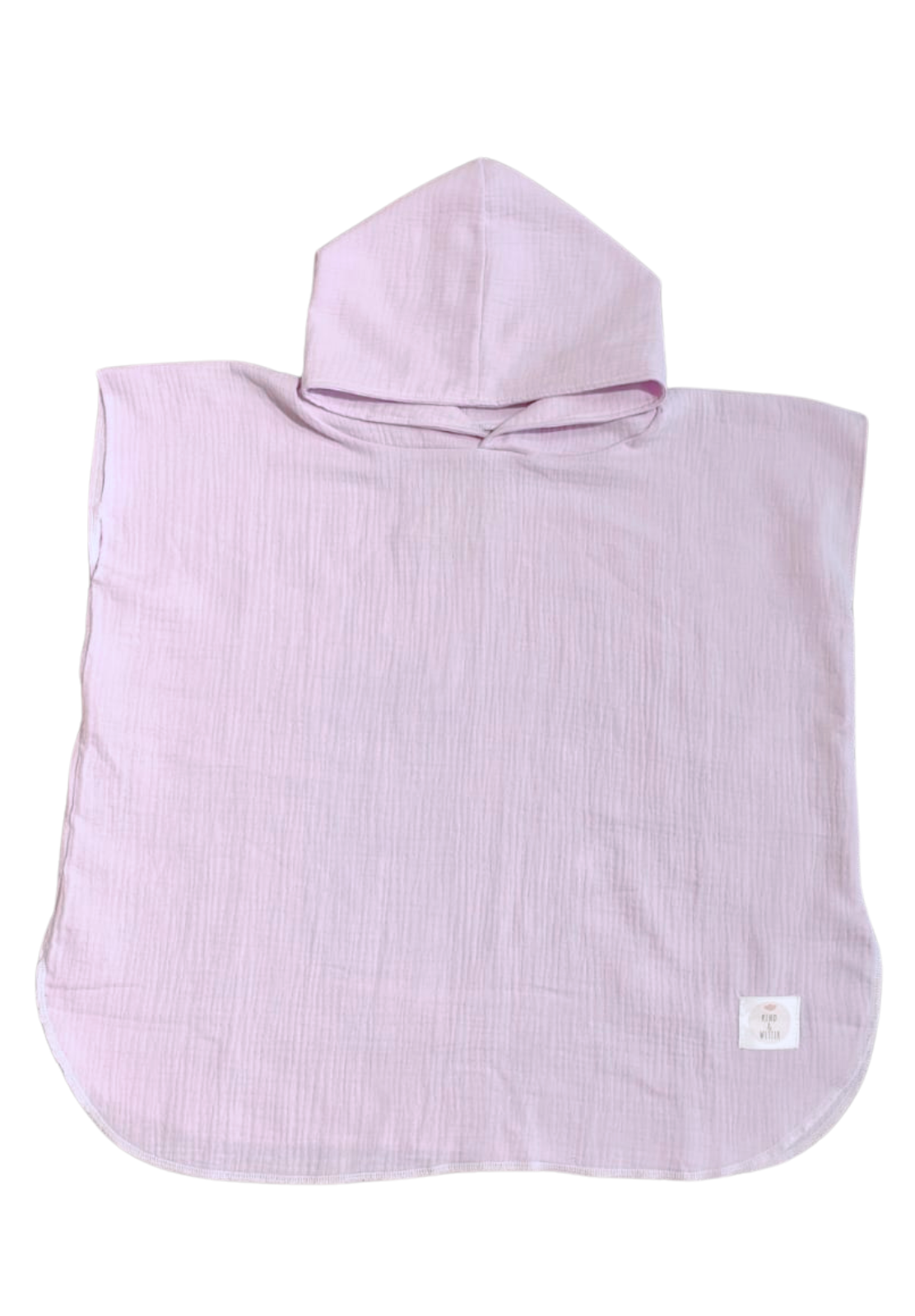 dünner Kinder Bade-Poncho / Cape / Badetuch aus Musselinstoff lila