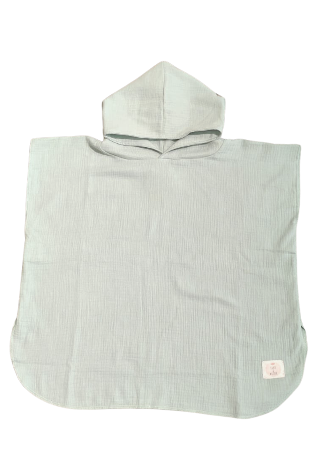 dünner Kinder Bade-Poncho / Cape / Badetuch aus Musselinstoff mint