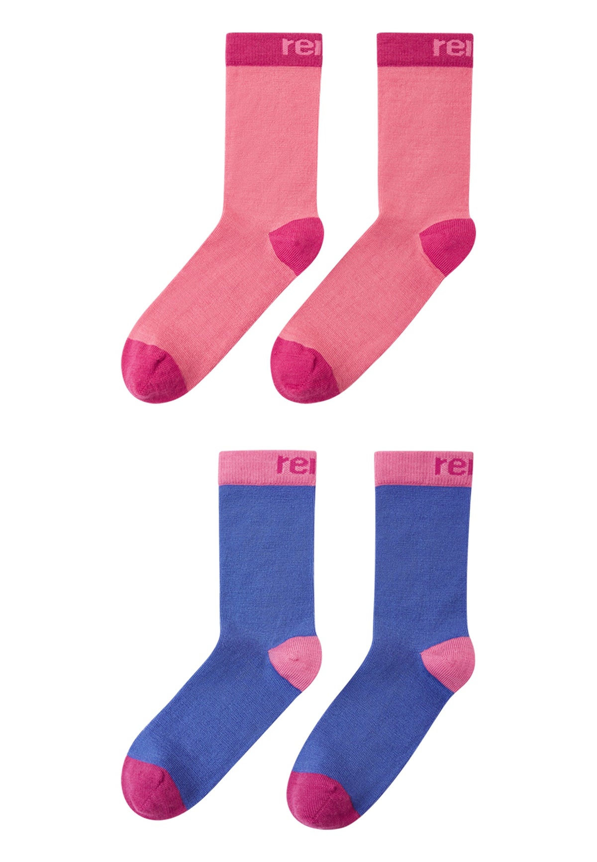 REIMA Kinder Merino Socken im Duopack Parit 5300309A lila+rosa 331A