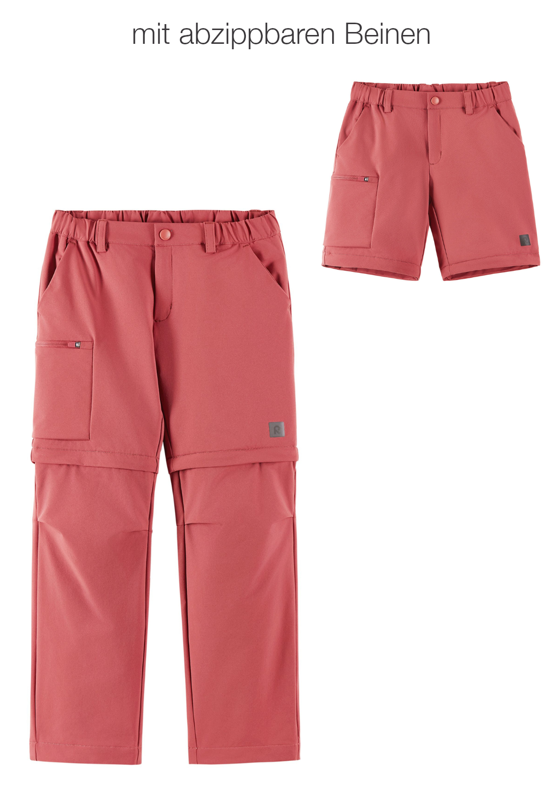 REIMA Kinder Wanderhose / Trekkinghose Zip-Off-Hose Surina terracotta-rot 5100377A 3940