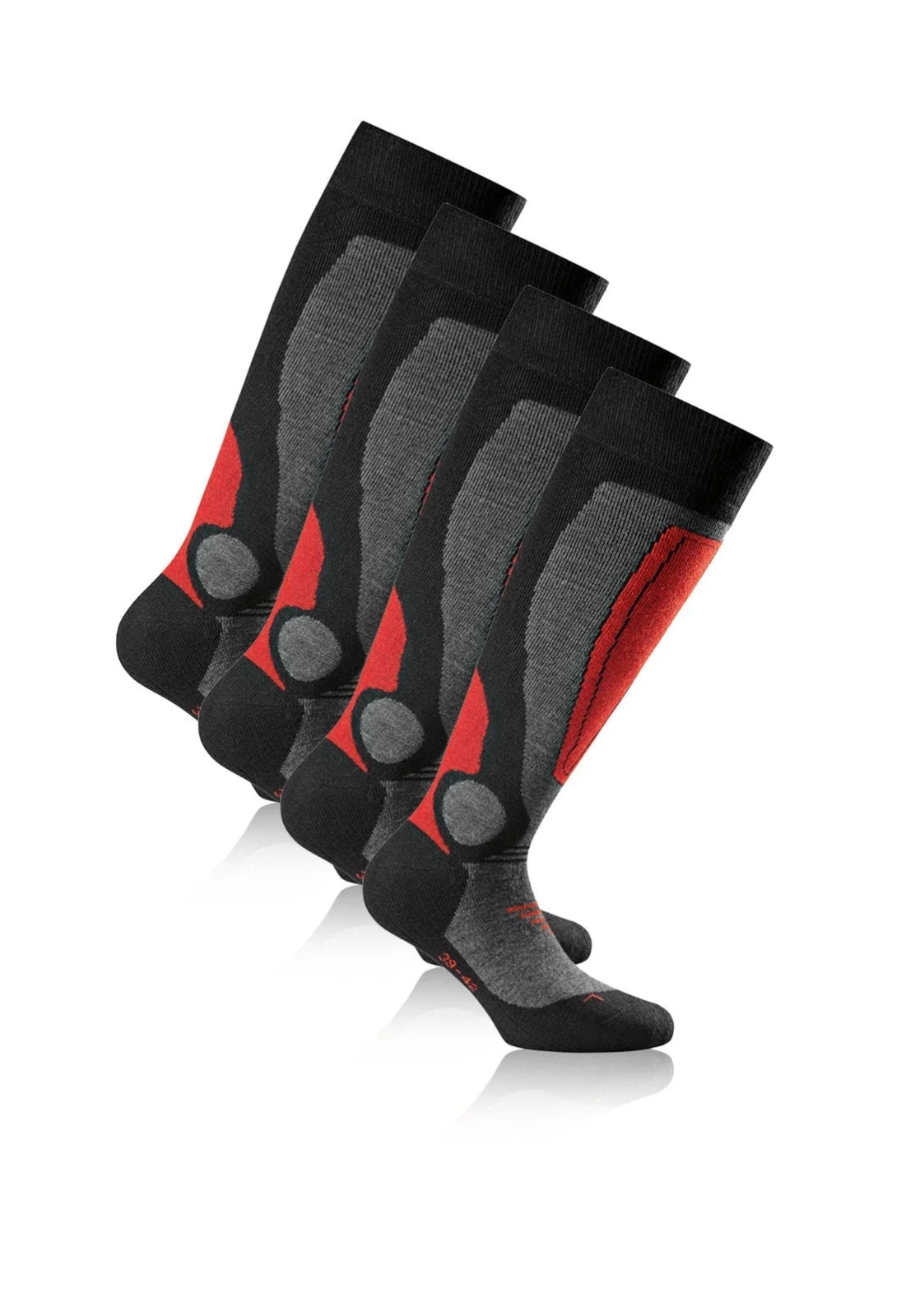 ROHNER Kinder Skisocke / Sportsocke Ski Kids rot/schwarz