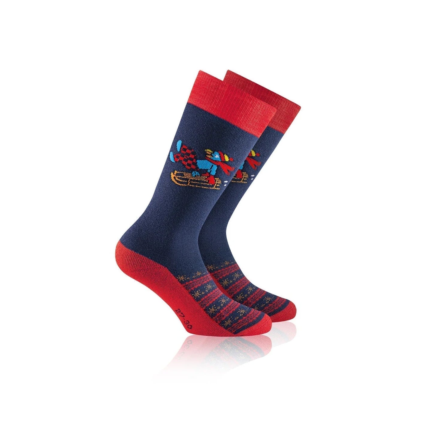 ROHNER Ski-Socken/Sport-Socken <br>GLOBI Ski<br> Gr. 23-26, 31-34, 35-38<br> warm, Klima-ausgleichend<br> kniehoch, anatomische Passform<br>mit Schurwoll-Anteil