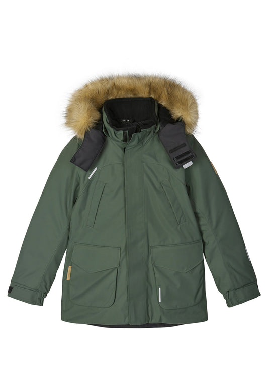 REIMA TEC warme Kinder Winterjacke / Winterparka Serkku grün 5100106A 8510