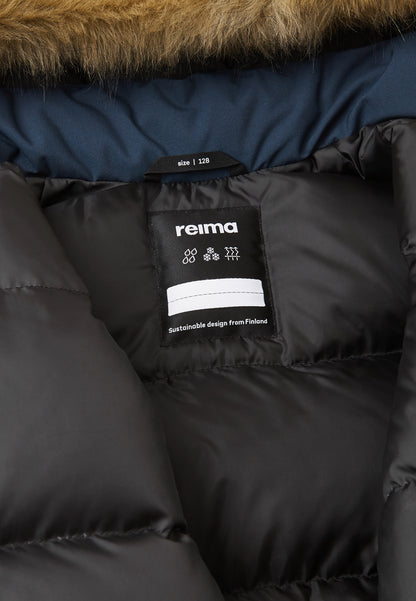 REIMA TEC extra warme Winter-Daunenjacke/Parka Serkkula<br> Gr. 104, 110, 116, 128, 152, 158, 164<br> auch ohne Kunst-Pelz tragbar<br> 100% wasserdicht<br> echte zertifizierte Daune, waschbar<br> WS 10'000 mm