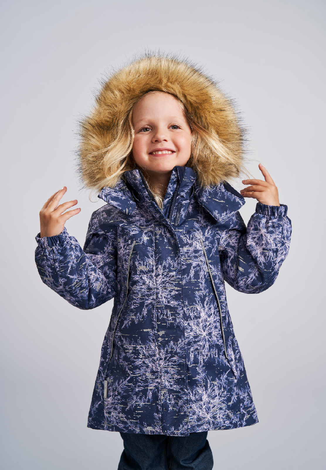 REIMA TEC reflektierende Kinder Winterjacke / Winterparka Silda blau 5100126A 6983