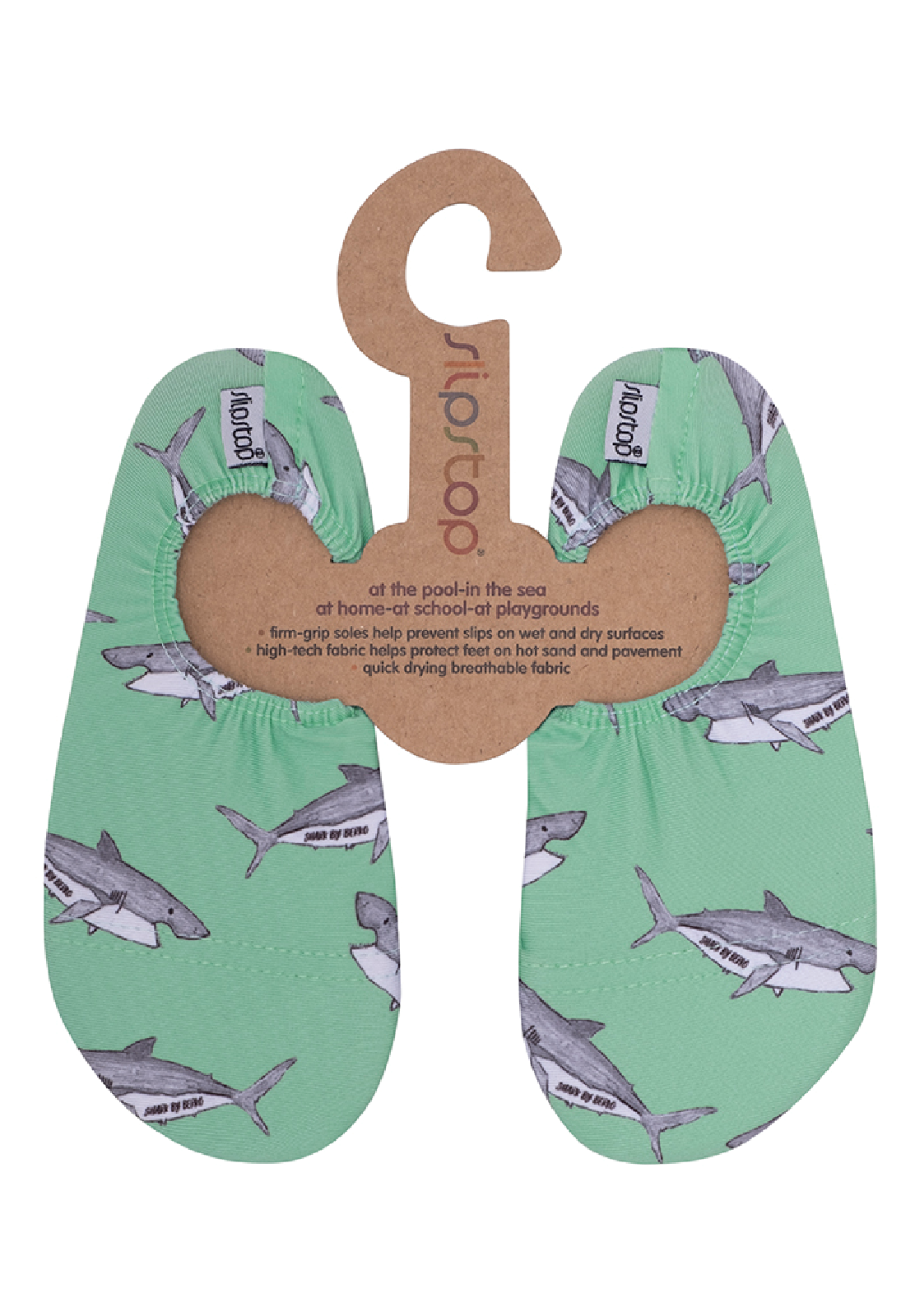 Slipstops Kinder Geräteturnschuhe/Turntäppeli/Finken/Badeschuhe Hai Berko Mint