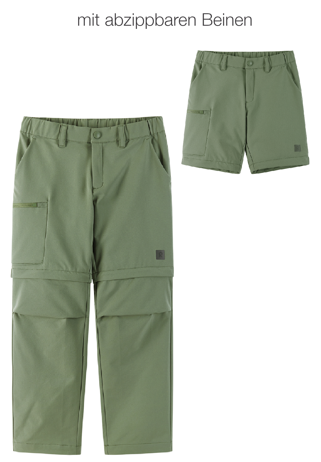 REIMA Kinder Wanderhose / Trekkinghose Zip-Off-Hose Surina grün 5100377A 8920