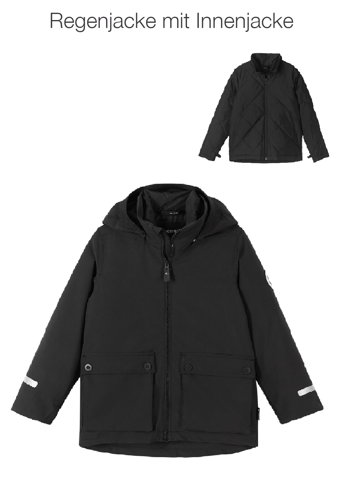 REIMA TEC 3in1 Regenjacke / Übergangsjacke Syddi schwarz 5100147B-9990