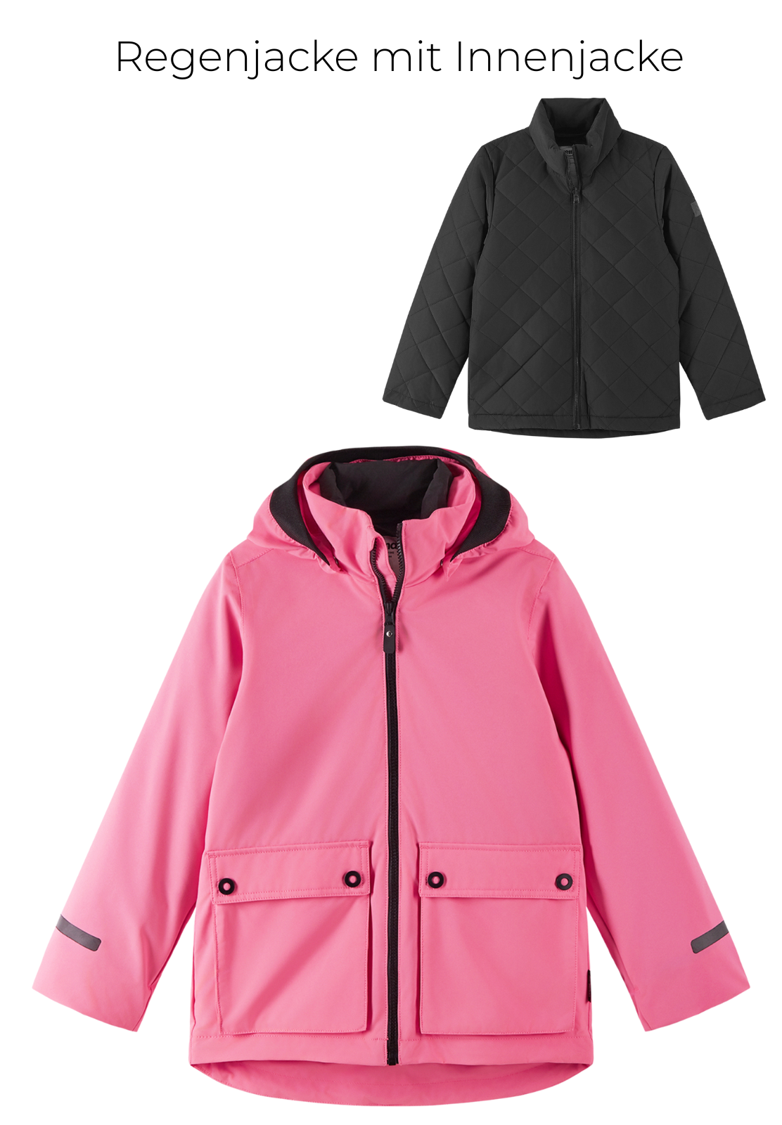 REIMA TEC 3in1 Regenjacke / Übergangsjacke für Kinder Syddi rosa pink coral 5100147B-3310