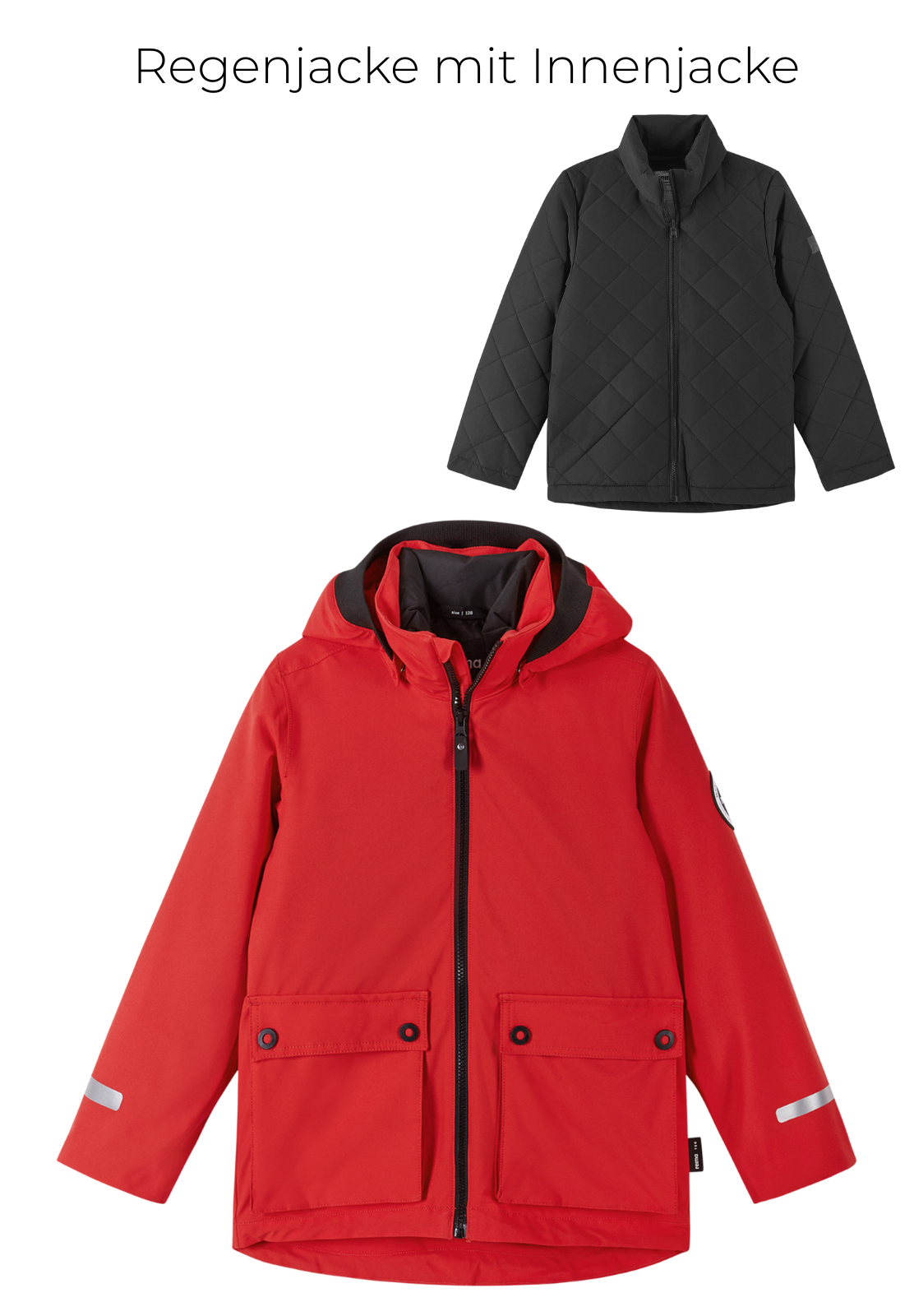 REIMA TEC Kinder 3in1 Regenjacke / Übergangsjacke Syddi rot 5100147B-3830