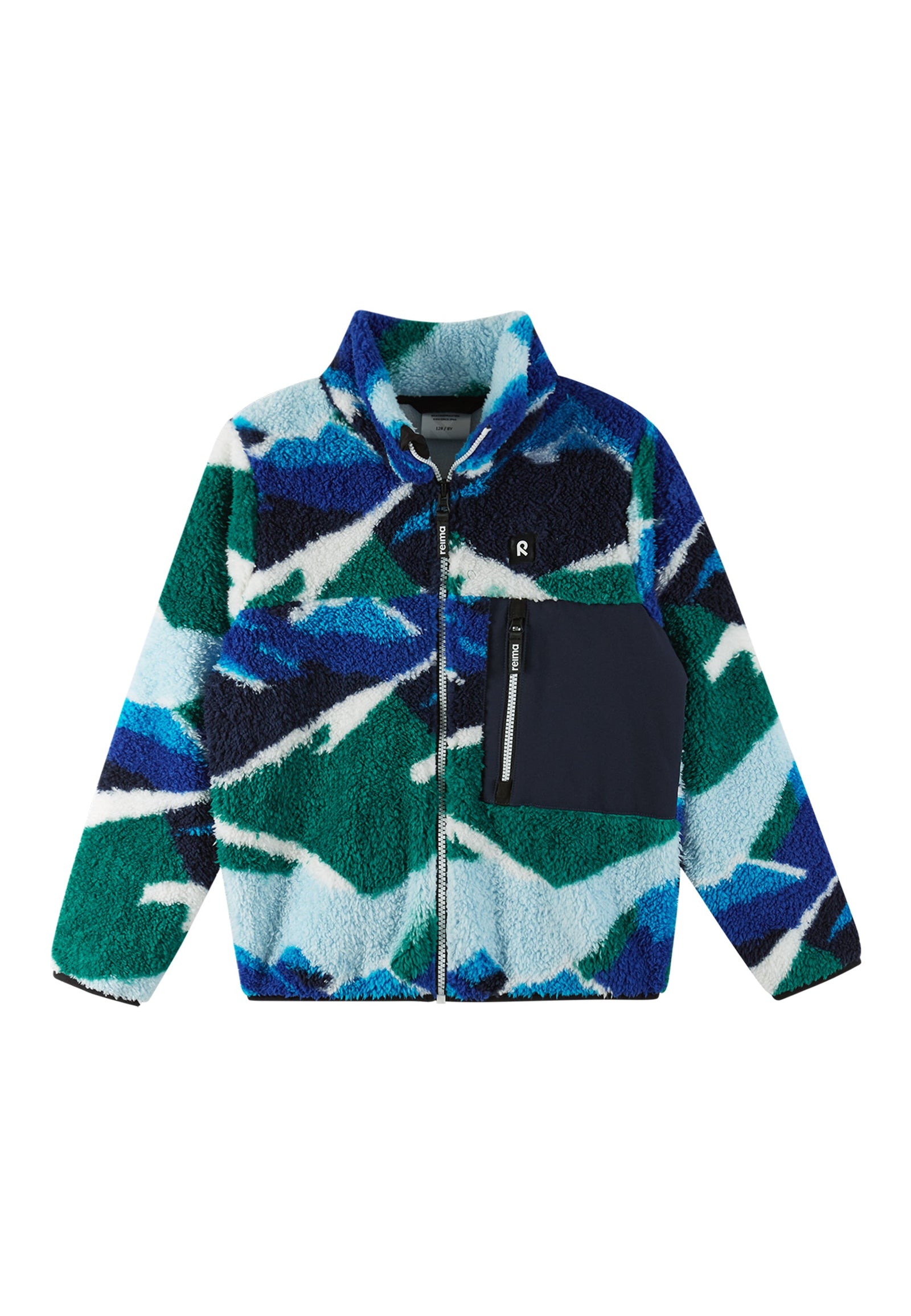 REIMA Kinder Fleecejacke / Plüschjacke Turilas grün-blau 5200364B 89A1