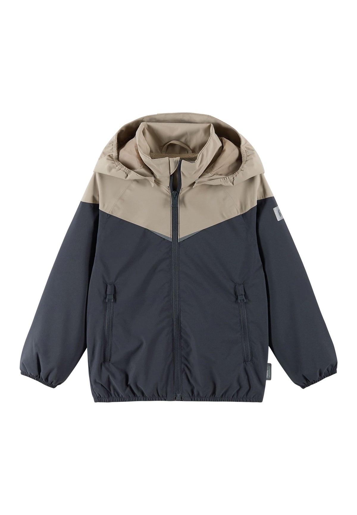 REIMA TEC Kinder Regenjacke/Alltagsjacke Tuuliaho 5100313B soft-black/beige 978A