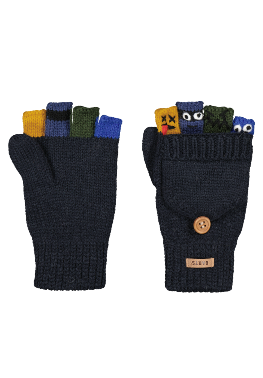 Barts Kinder umklappbare Fleecehandschuhe Puppet Bumglooves blau