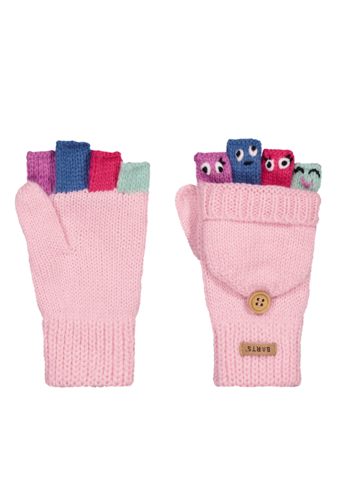 Barts umklappbare Kinder Fleecehandschuhe Puppet Bumgloves rosa