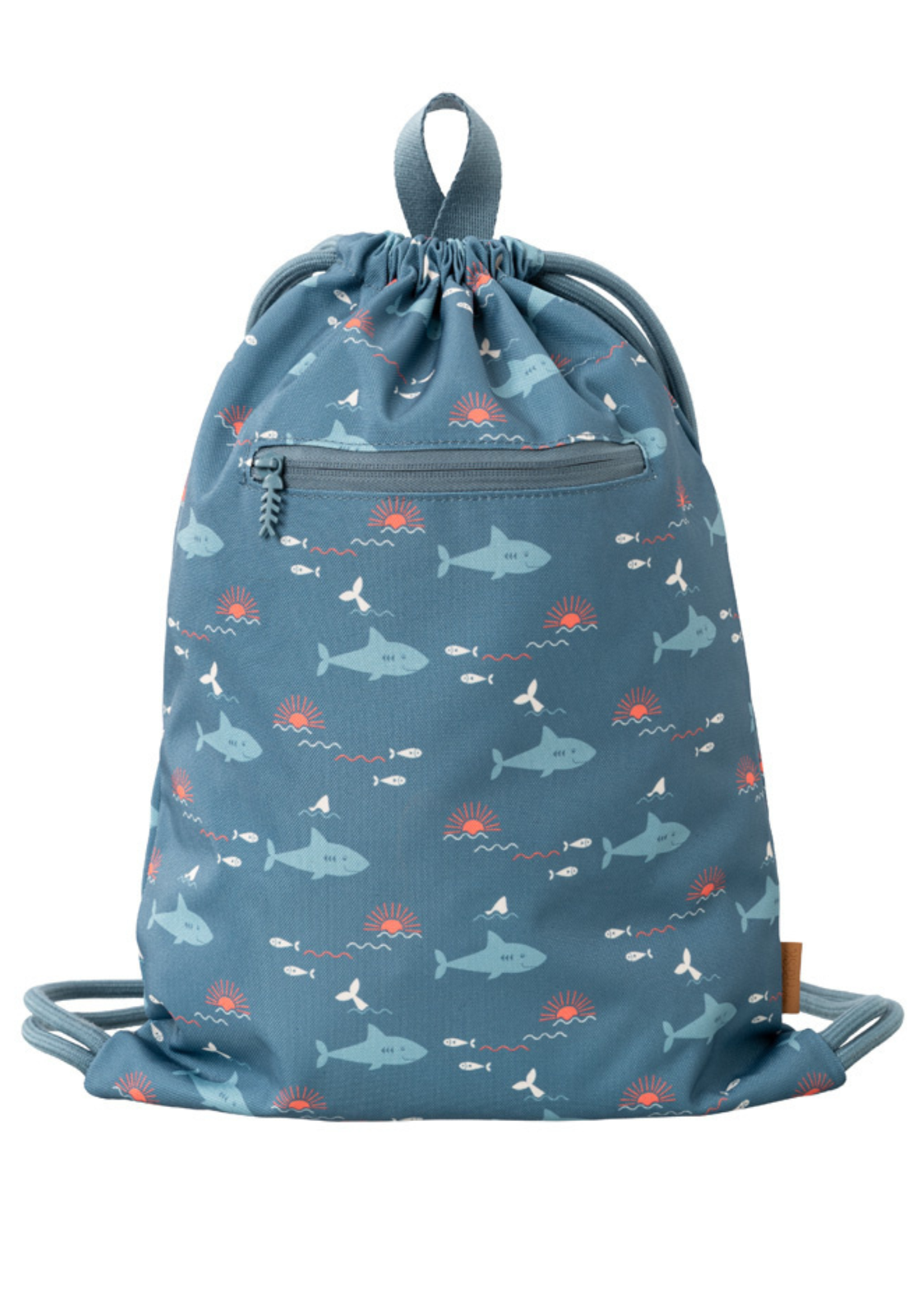FRESK Kinder Turnbeutel / Sporttasche wasserabweisend blau Hai