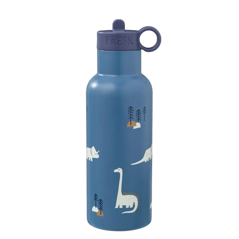 FRESK Trinkflasche Dino 500ml mit 2 Deckeln & Reinigungsbürste