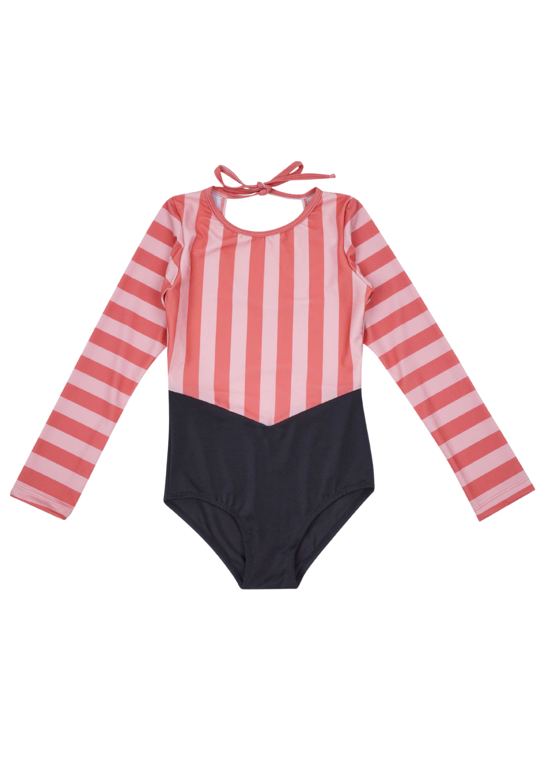 Main-Design Kinder Langarm-Badeanzug UV50+ Kaia pink gestreift