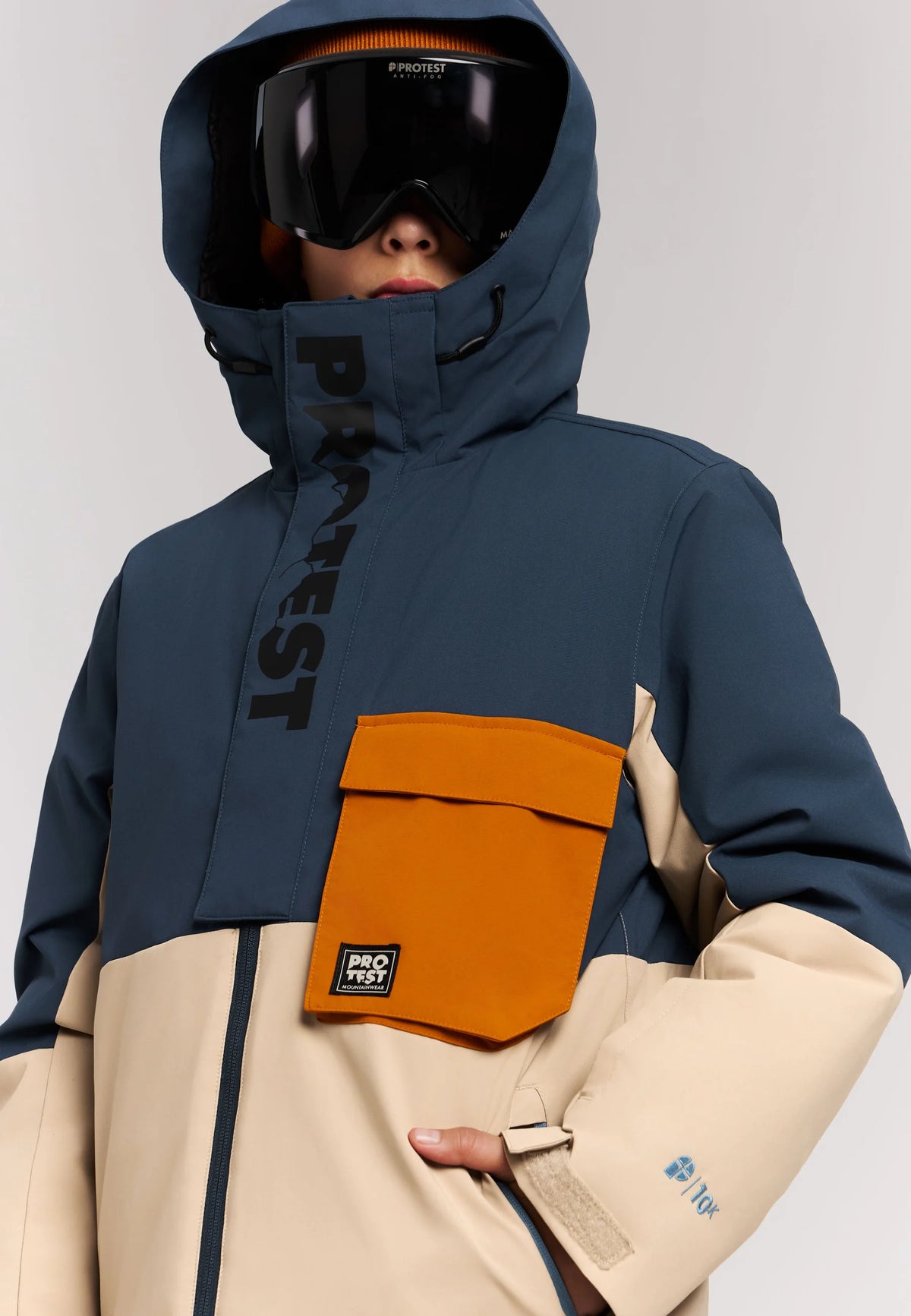 Protest Kinder Skijacke Dylans blau/beige