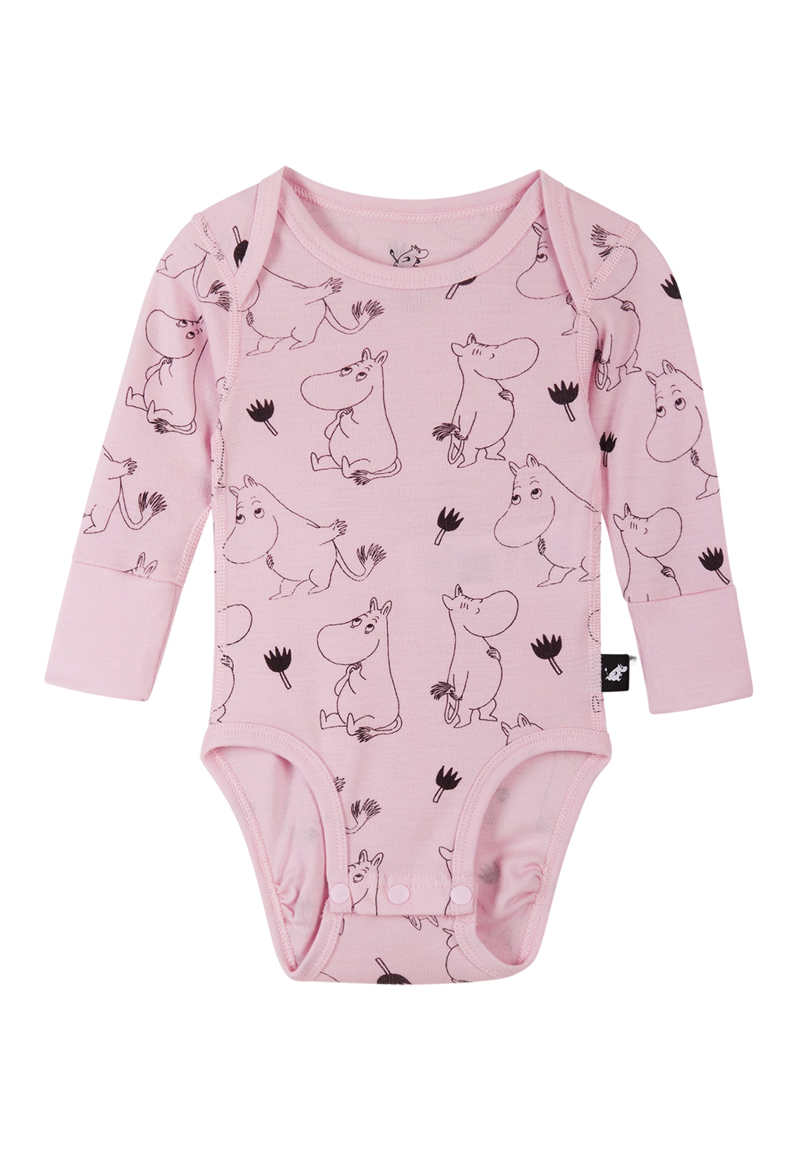 REIMA Baby-Body aus Merinowolle Moomin Raraste rosa
