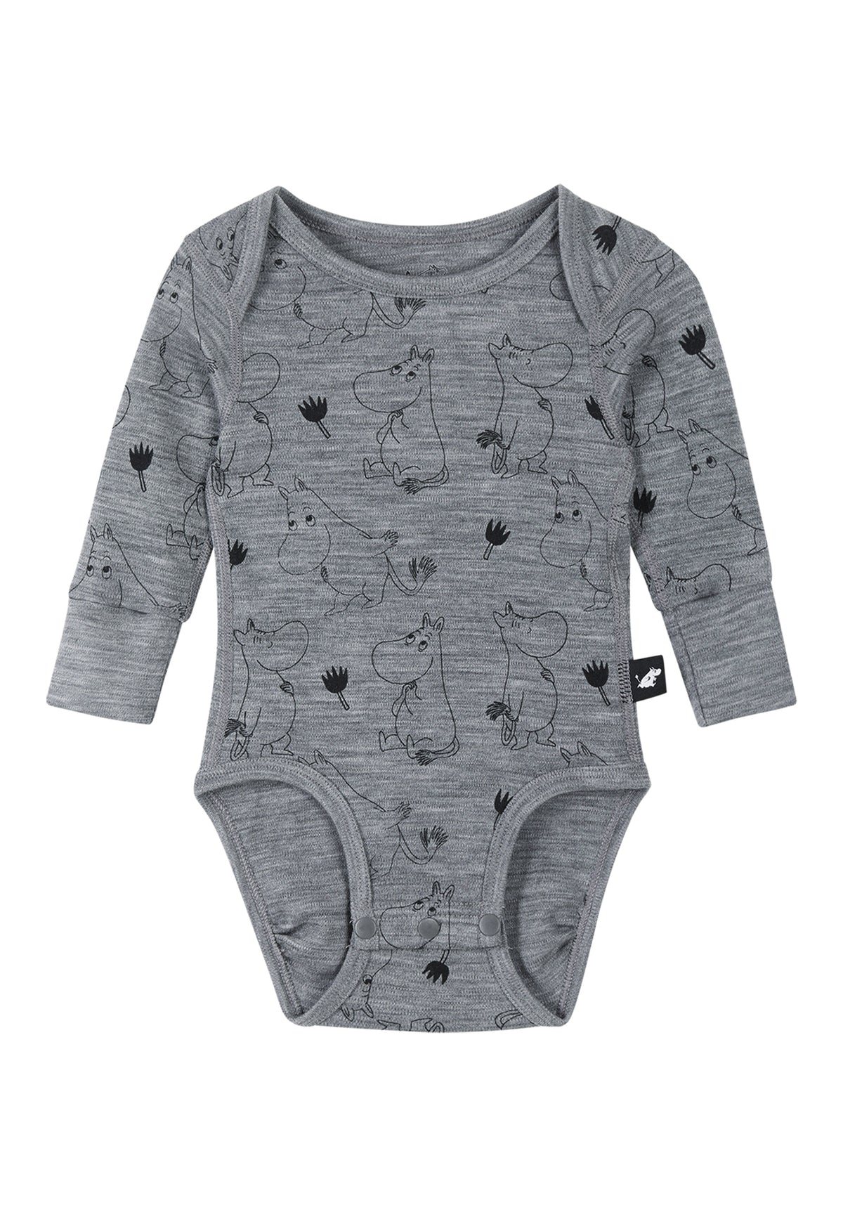 REIMA Baby-Body aus Merinowolle Moomin Raraste 5200069E-9401 grau