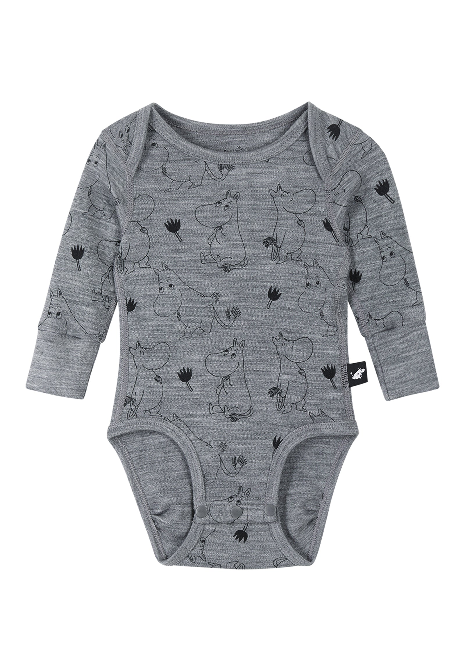 REIMA Baby-Body aus Merinowolle Moomin Raraste 5200069E-9401 grau
