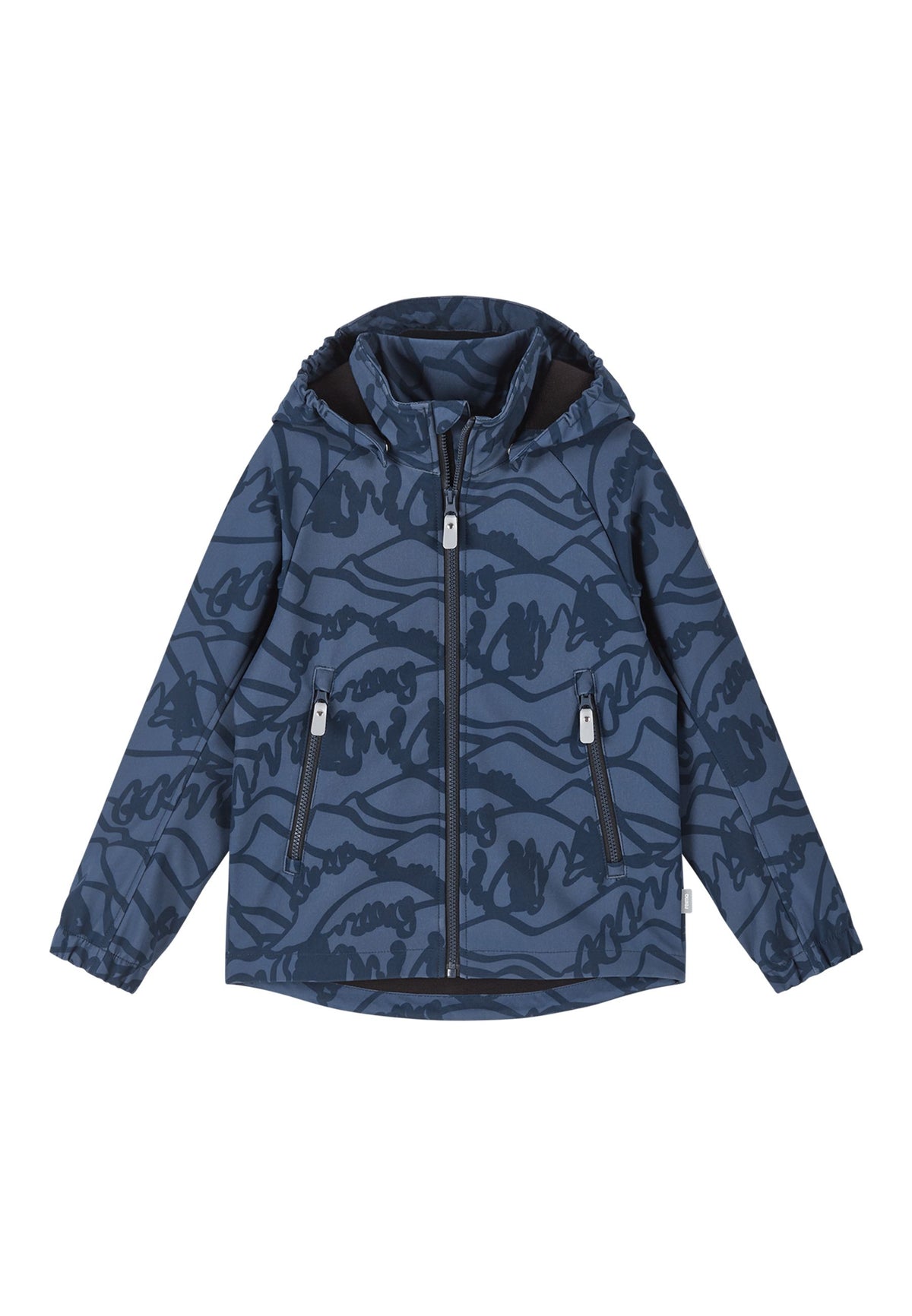 REIMA gefütterte Kinder Softshelljacke Aitoo blau gemustert 