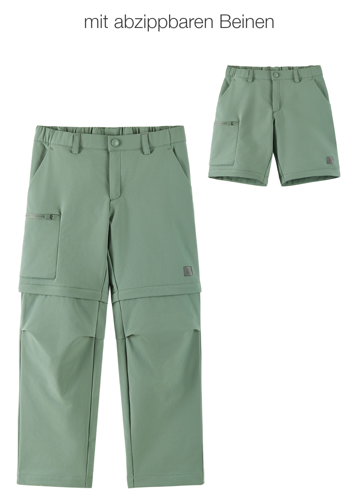 REIMA Kinder Wanderhose / Trekkinghose Zip-Off-Hose Surina grün 5100377A 81B0