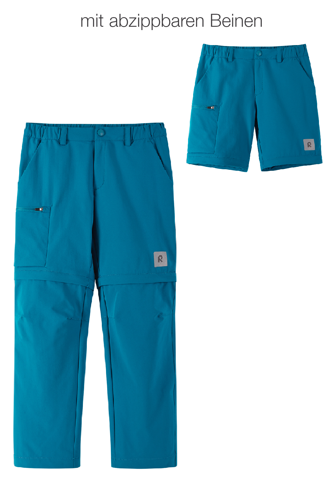 REIMA Kinder Wanderhose / Trekkinghose Zip-Off-Hose Surina blau 5100377A 7910