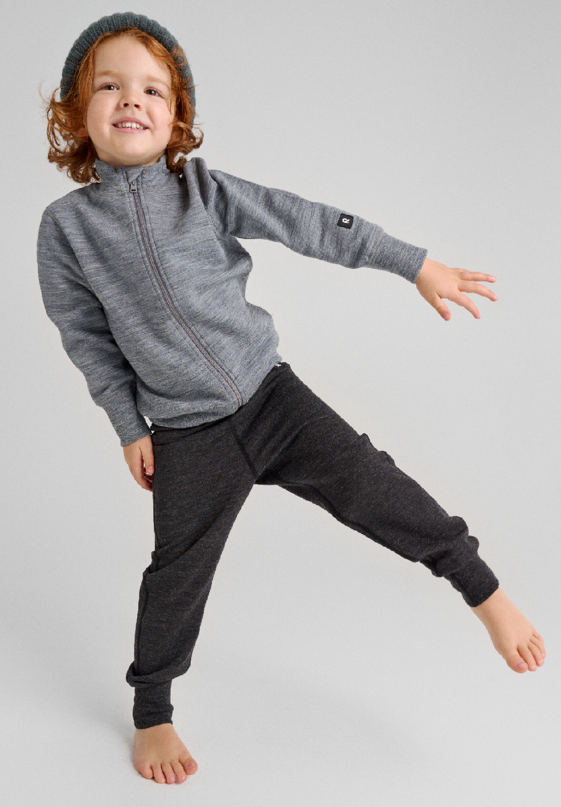 REIMA Kinder Fleecejacke Merino / Merinojacke  Mahin grau