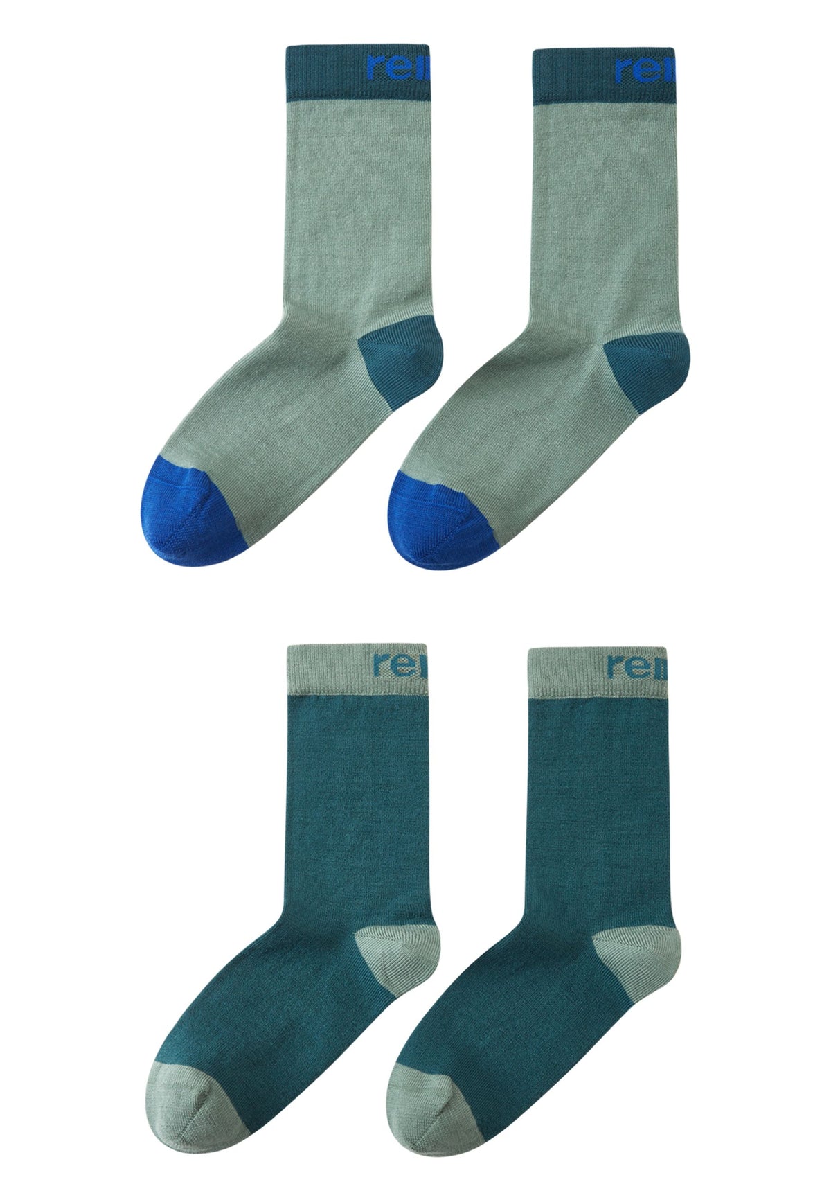 REIMA Kinder Merino Socken im Duopack Parit grün