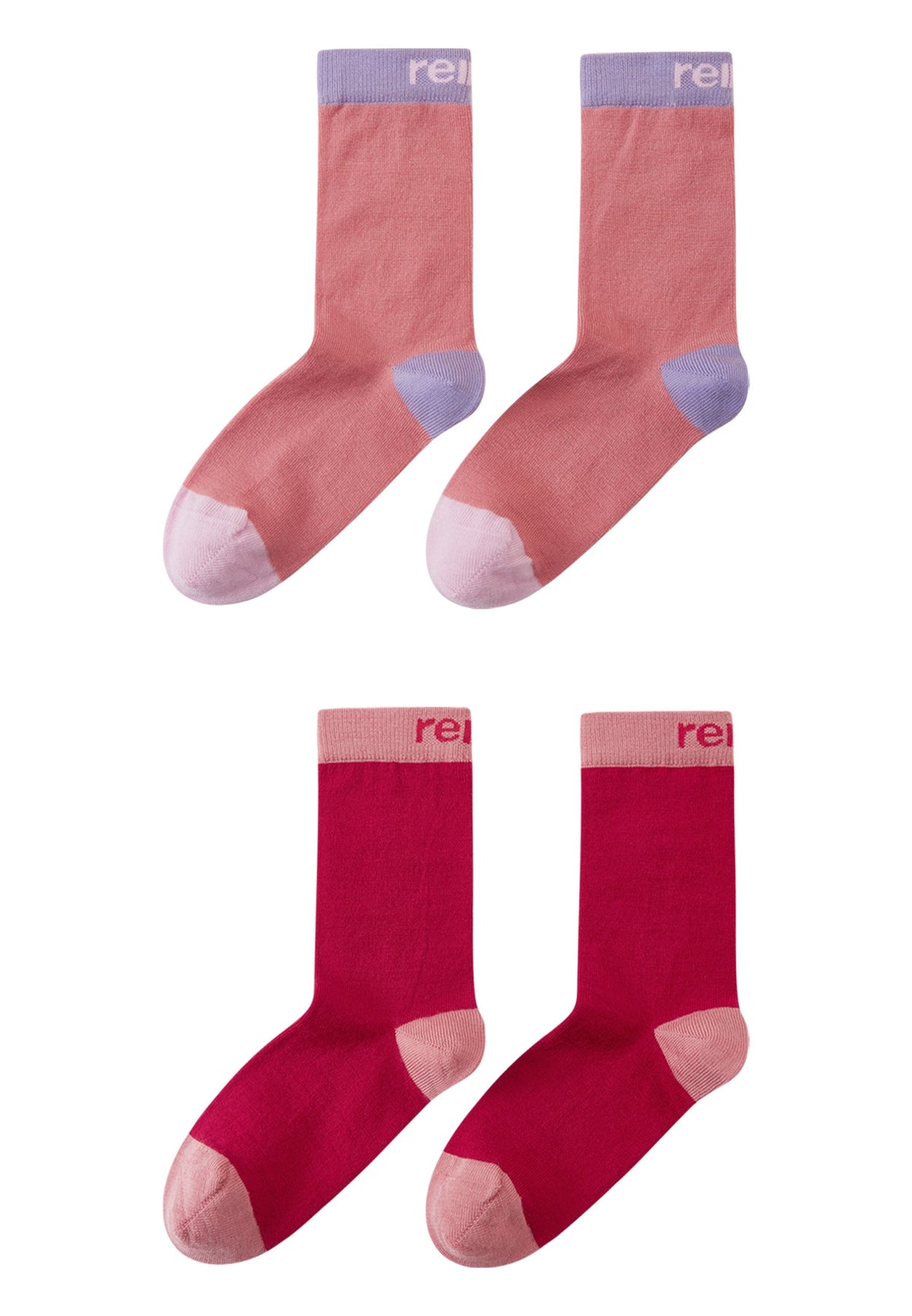 REIMA Kinder Merino Socken im Duopack Parit terracotta + rosa