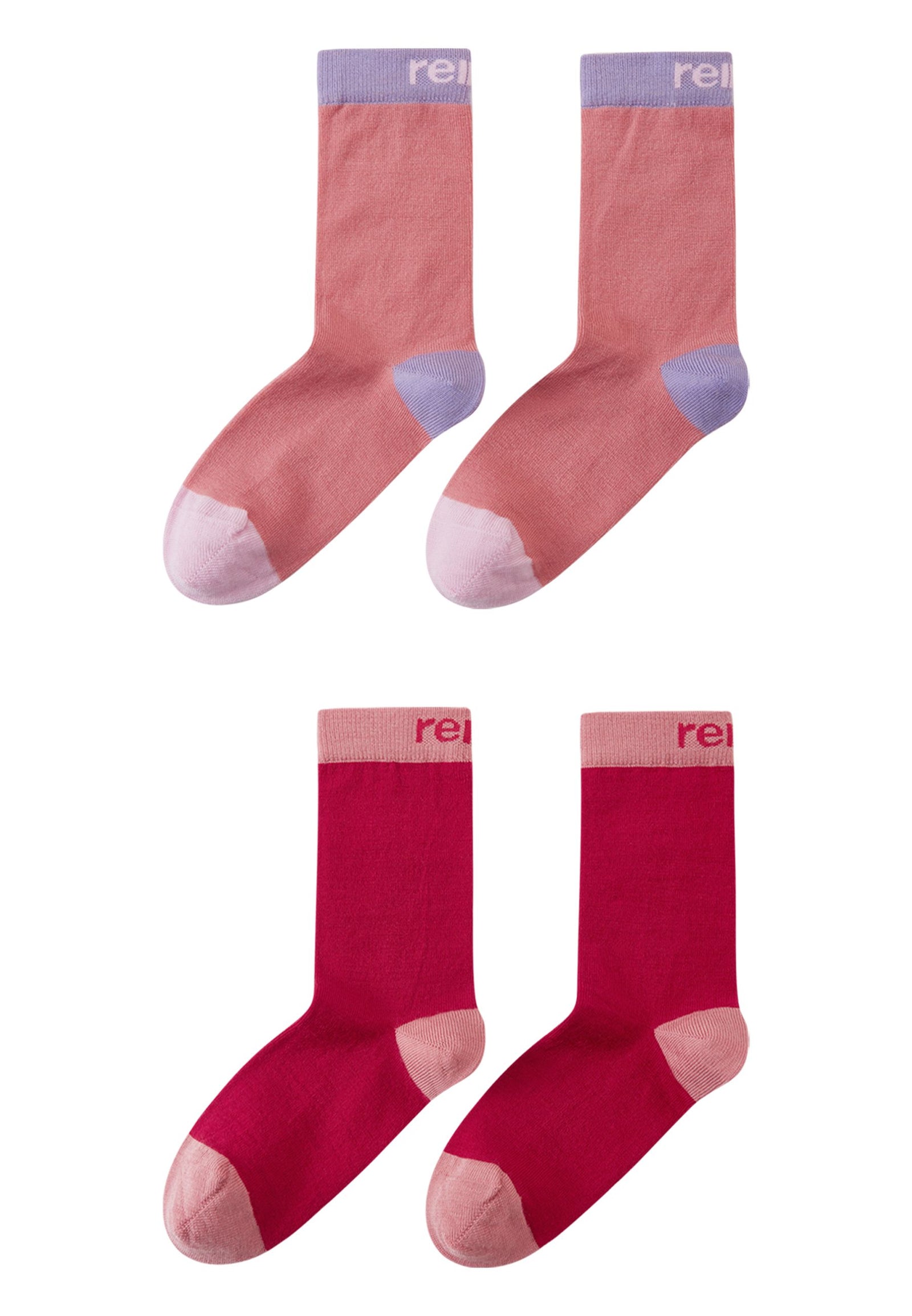 REIMA Kinder Merino Socken im Duopack Parit terracotta + rosa