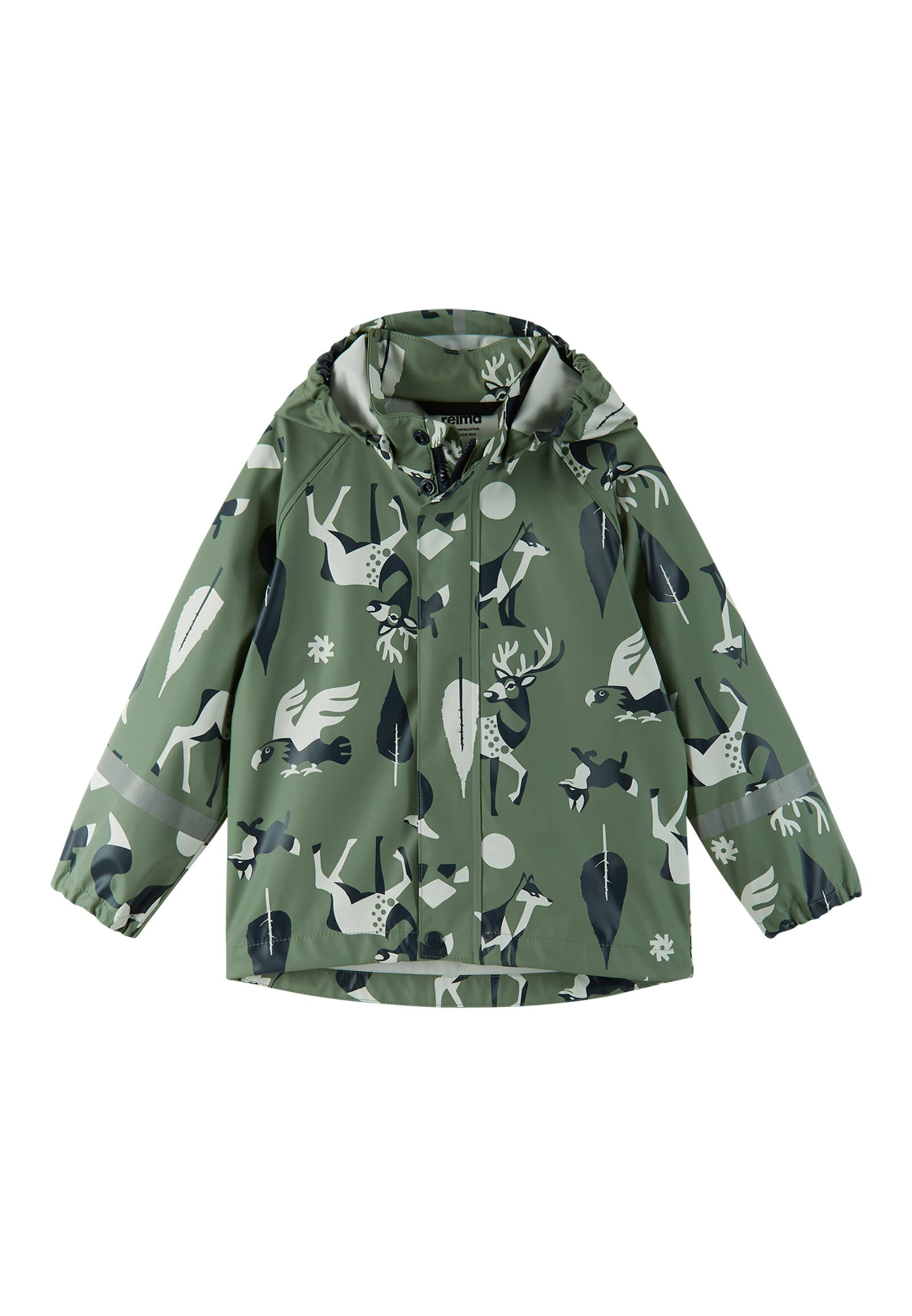 REIMA Kinder Matschjacke / Regenjacke Vesi  grün Waldtiere