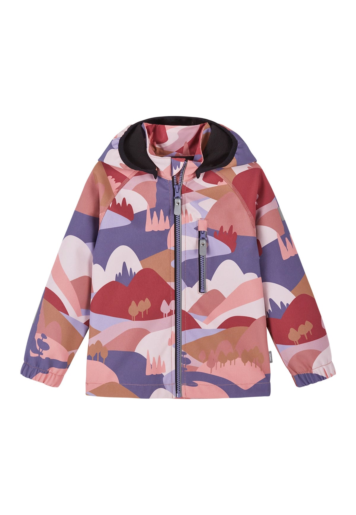 REIMA Kinder Softshell Jacke Vantti lila/rosa gemustert 