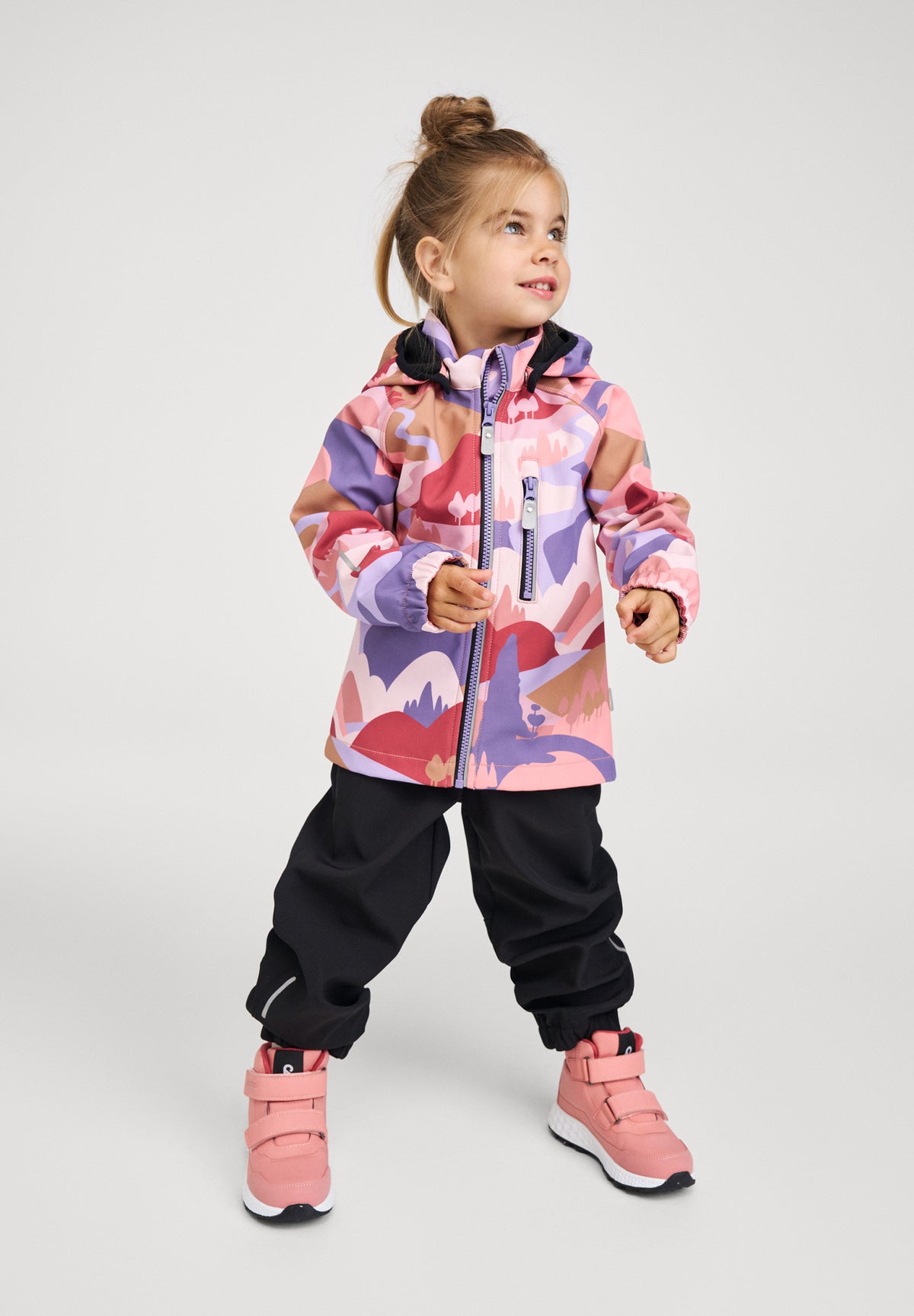 Reima Kinder Softshelljacke Vantti rosa/lila gemustert