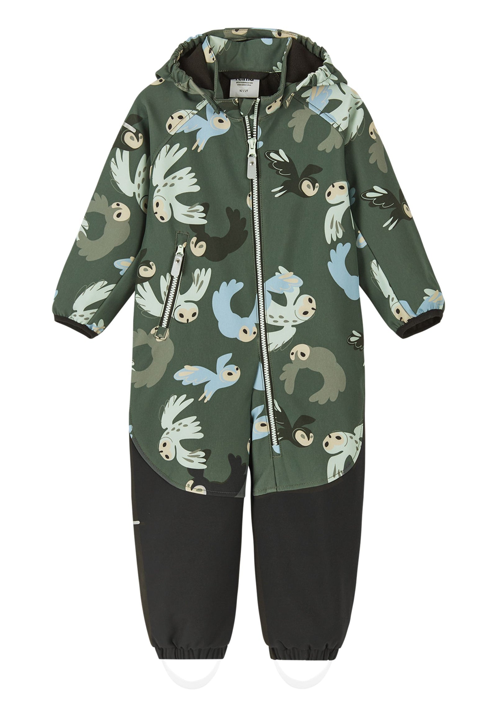 REIMA gefütterter Kinder Softshell Overall Anzug Mjosa grün