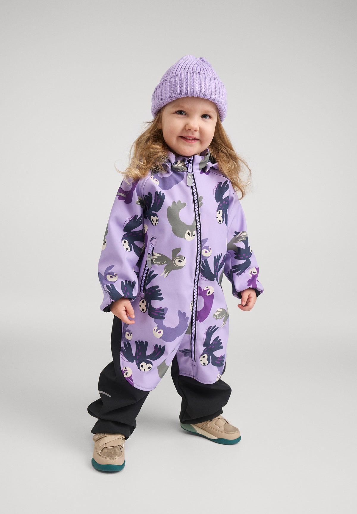 Reima Kinder Softshelloverall Mjosa lila Eulen