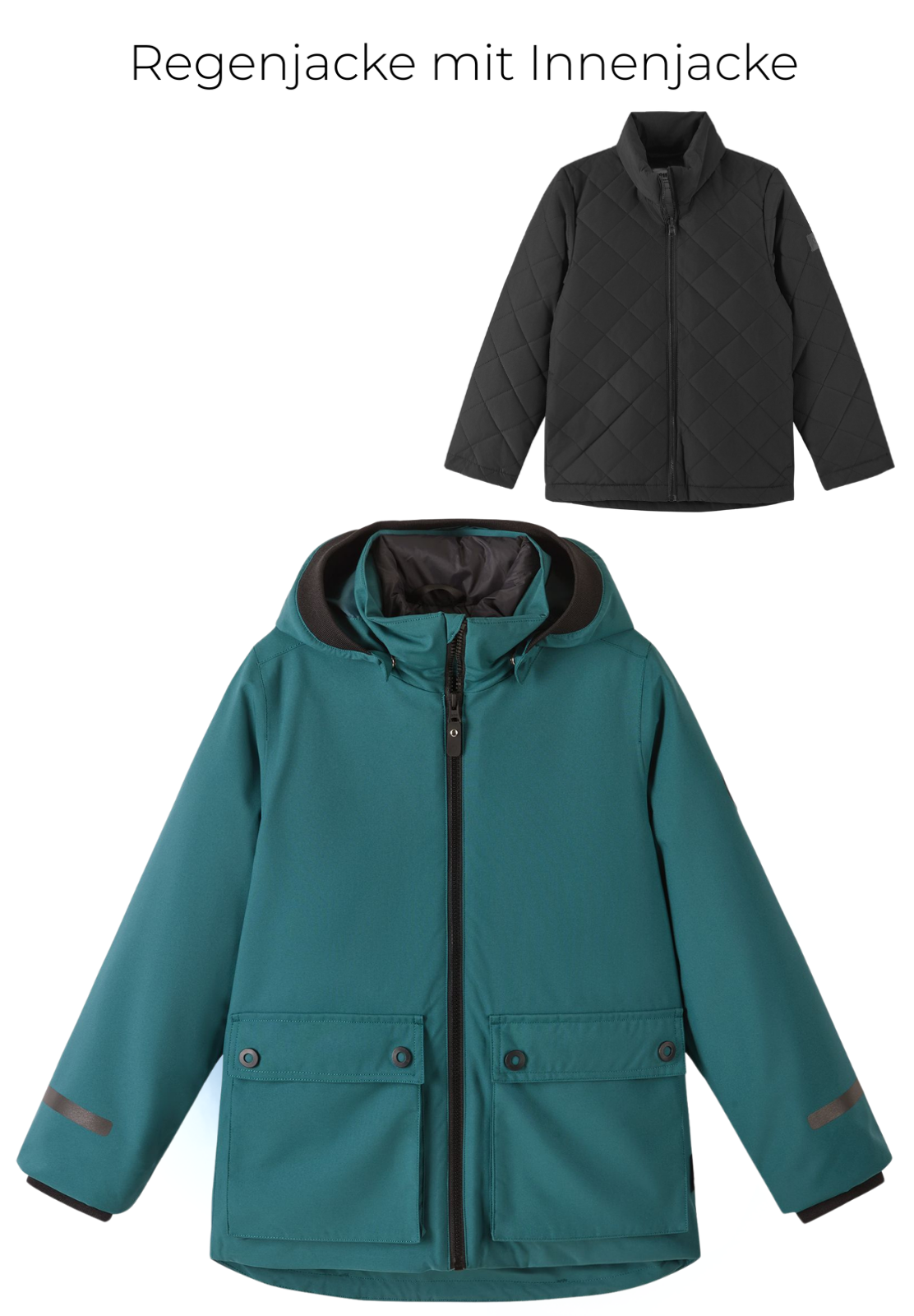 Reima-TEC gefütterte Kinder Regenjacke 3in1 grün